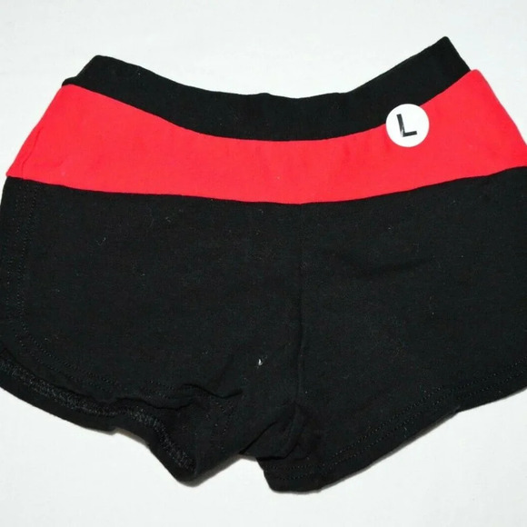 Pizzazz Red Black Cheer Athletic Shorts Elastic - Picture 1 of 4